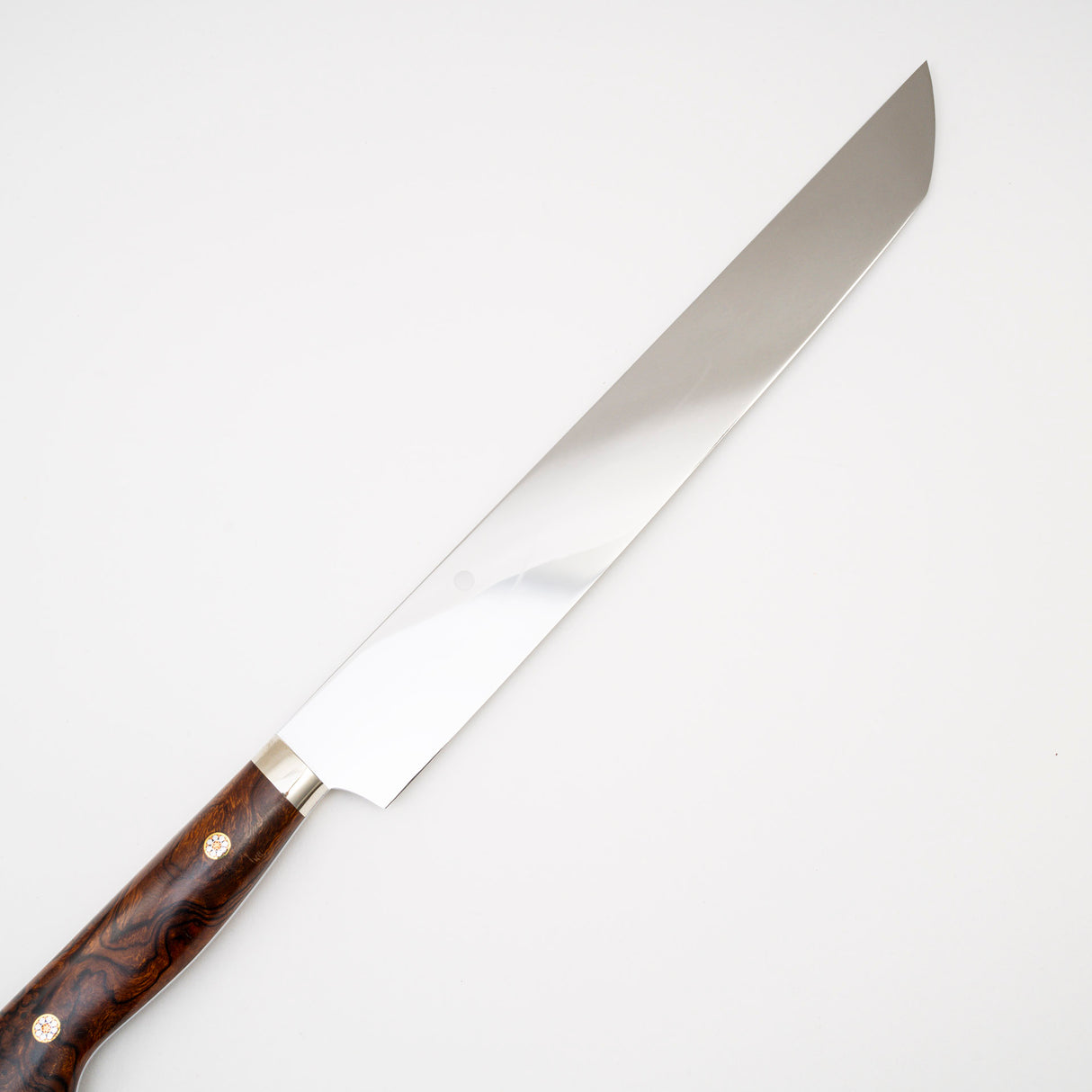 Yoshikazu Ikeda White 3 Honyaki Sakimaru Sujihiki 270mm Mt. Fuji Hamon Ironwood Handle SP2