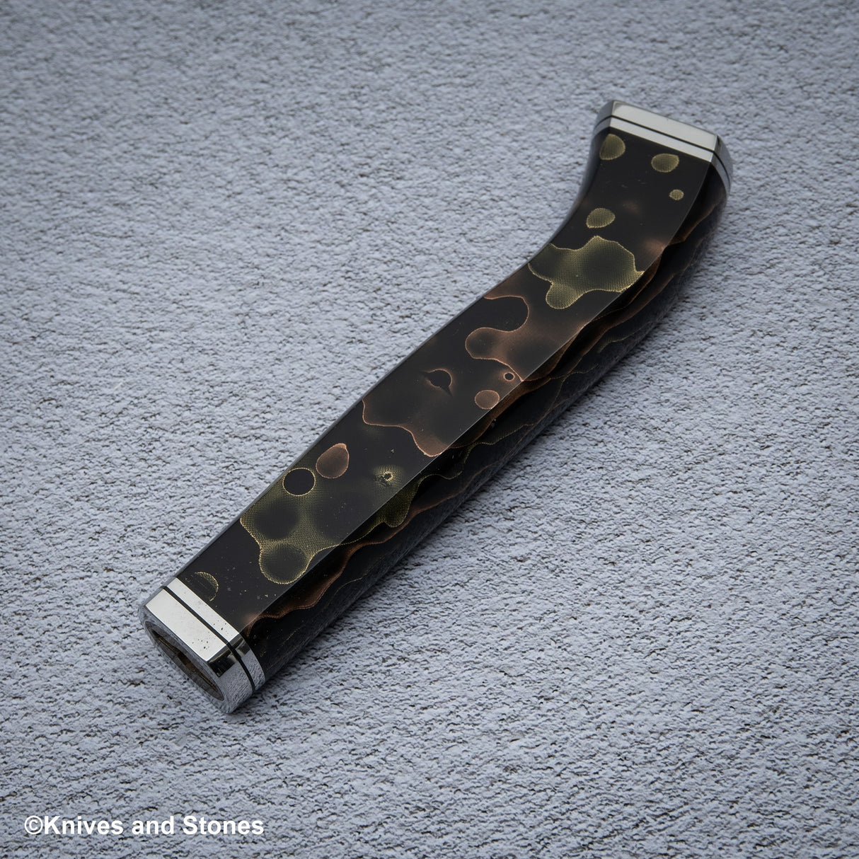 The Copper Mesh Nenox Style WA Handle for Santoku / Bunka / Nakiri