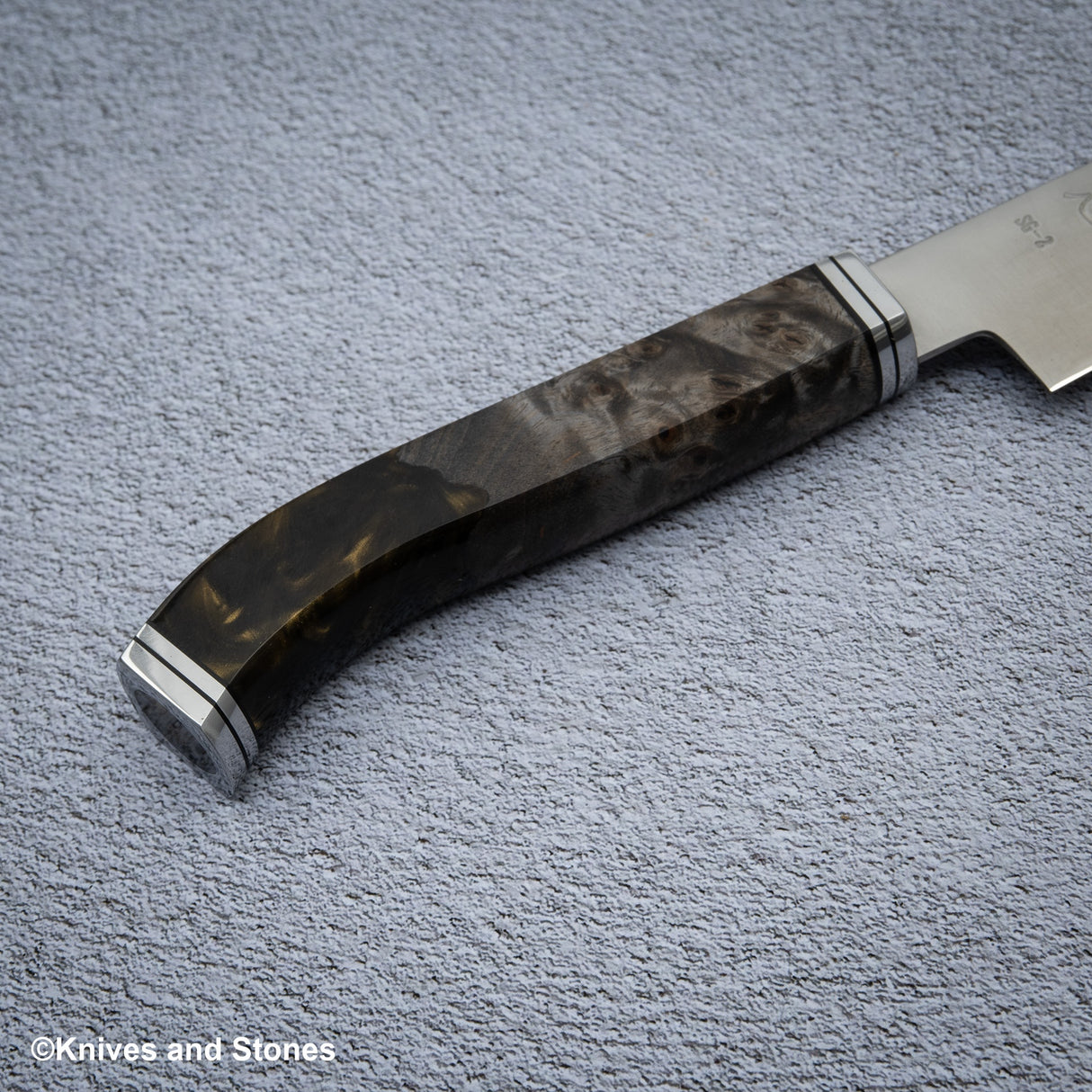 穩定化樹瘤金色樹脂 Nenox Style WA 手柄,適用於 Petty / Paring