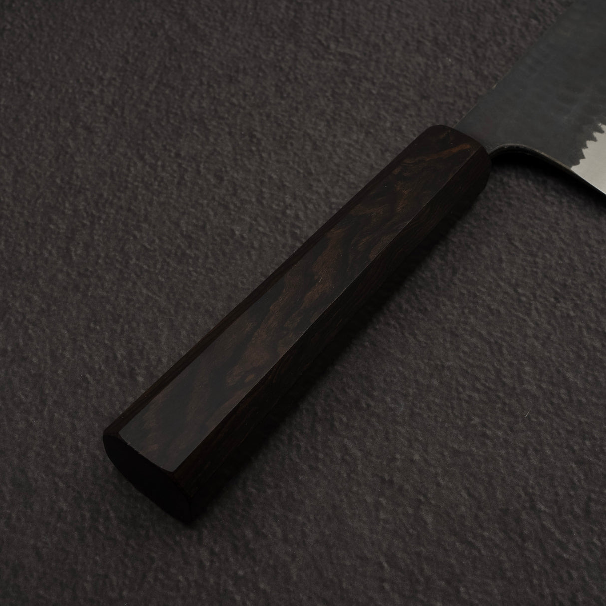 安立青紙超級槌目黑打菜刀165mm 黑檀柄