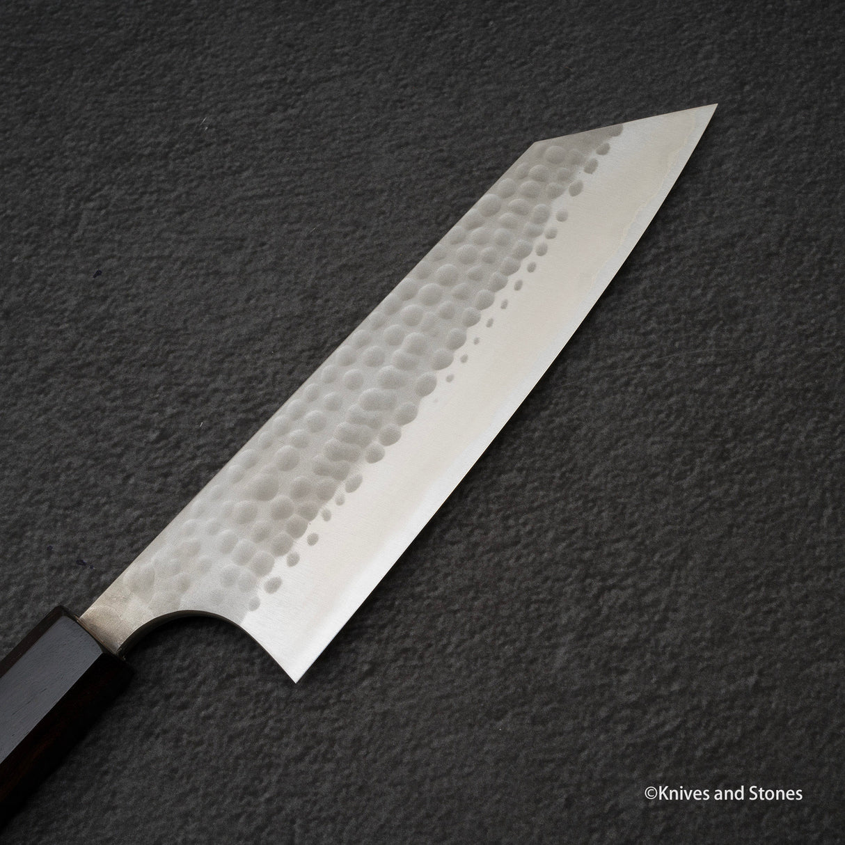 安立勝重 青紙二號槌目不鏽鋼夾層文化刀175mm 黑檀柄