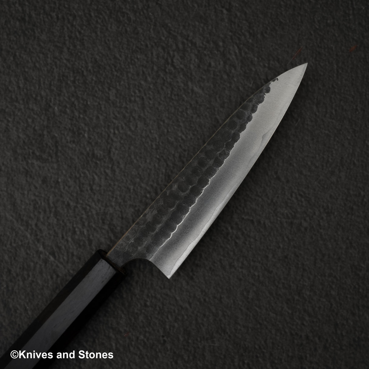 安立青紙超級槌目黑打小刀 120mm 不鏽鋼夾層