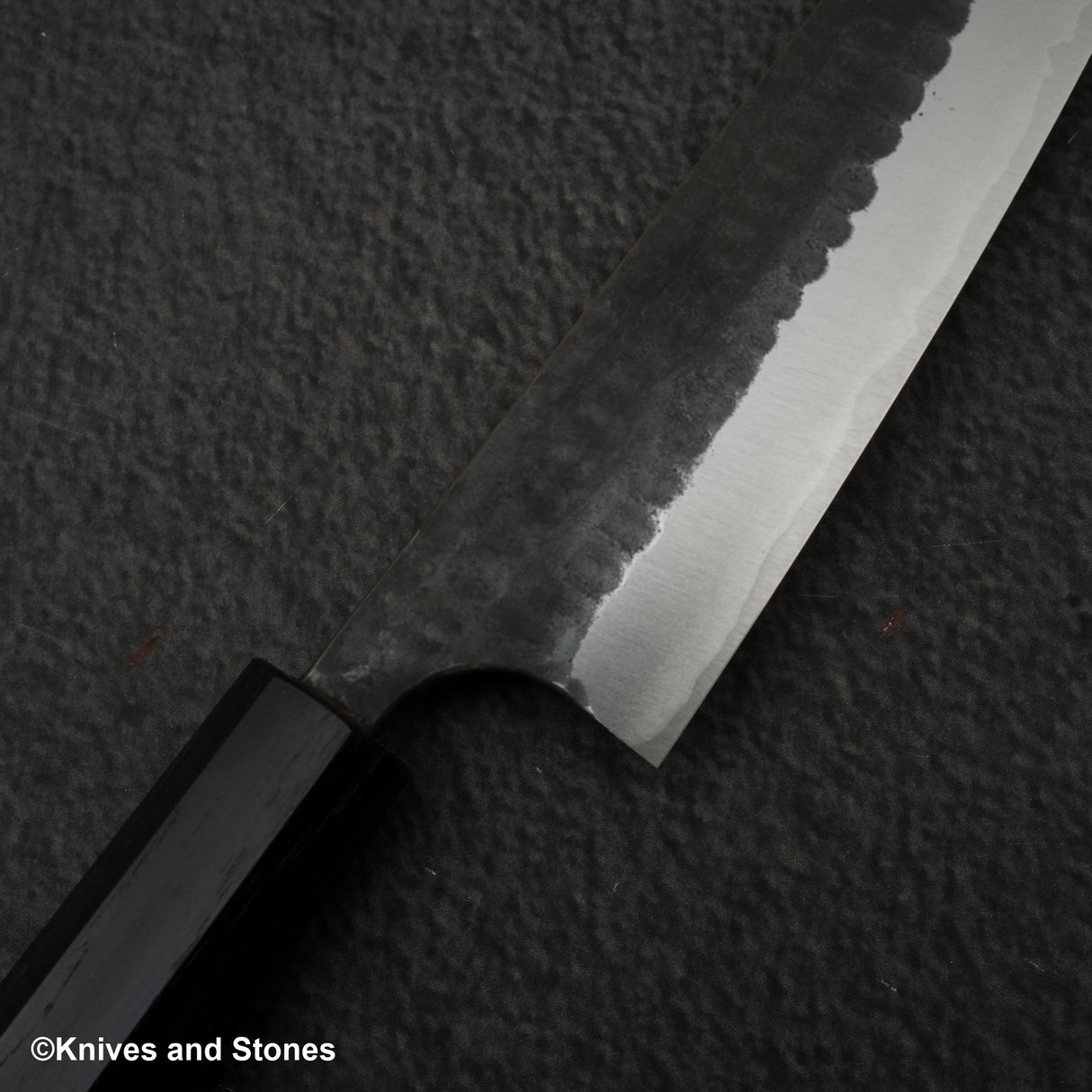 安立青紙超級槌目黑打小刀150mm不鏽鋼夾層