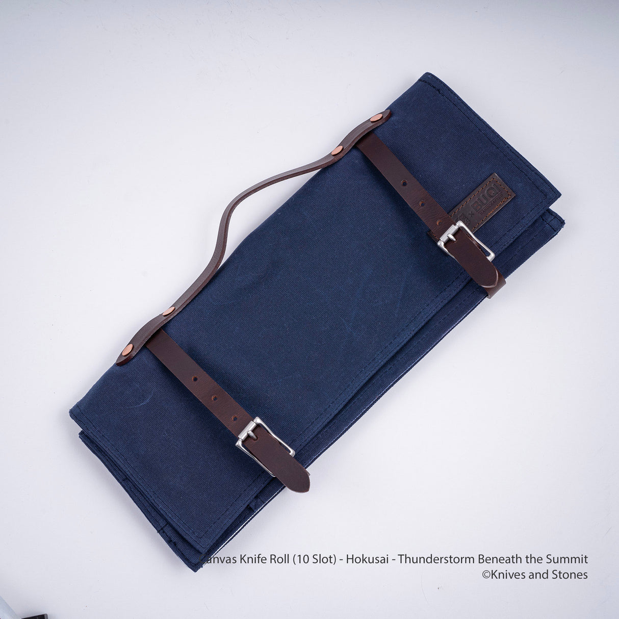 Canvas Knife Roll (10 Slot) - Hokusai - Thunderstorm Beneath the Summit