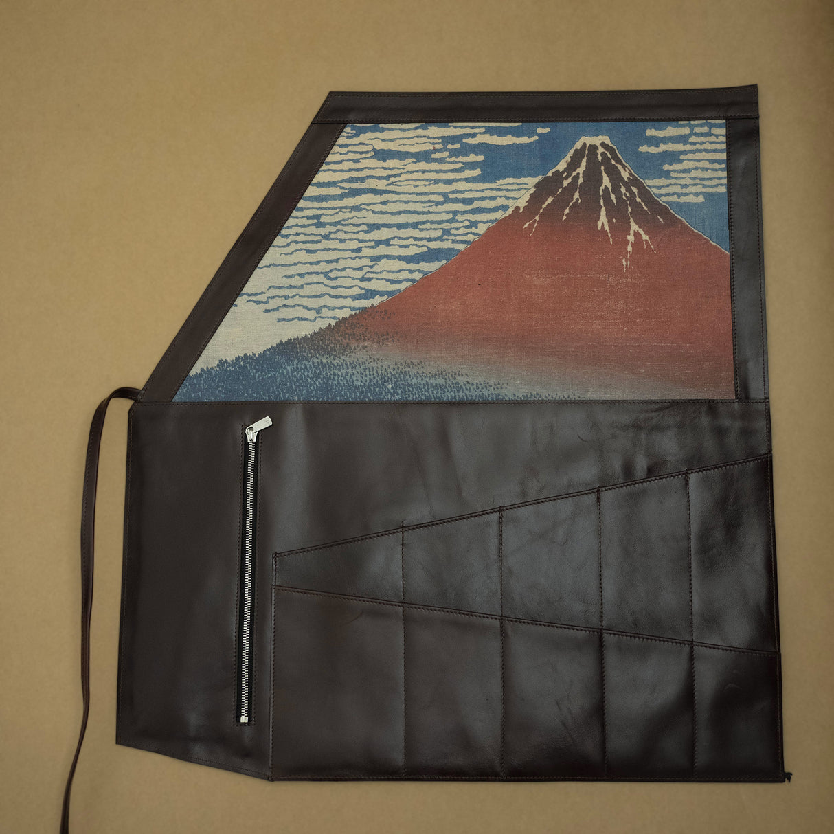 Leather Knife Roll Hokusai Theme 10 Slot by Jiu Studio