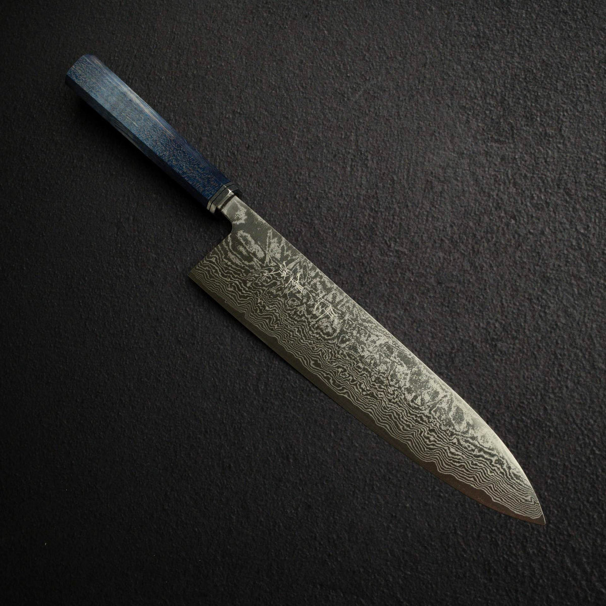 加茂詞朗 墨流 SG2 大馬士革 牛刀 240mm,穩定化捲曲楓木刀柄