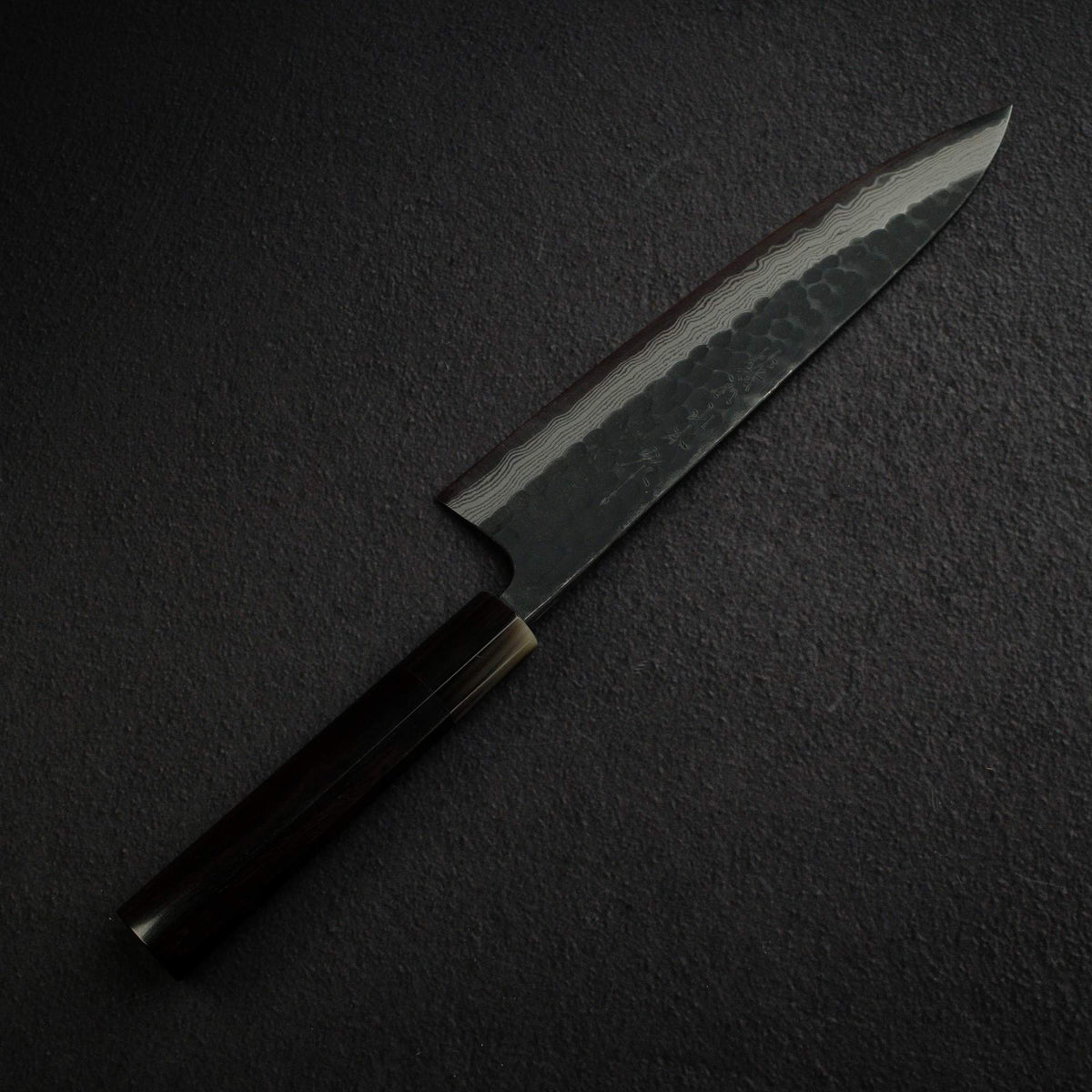 山本直 超級青鋼 黑打 大馬士革 牛刀 240mm