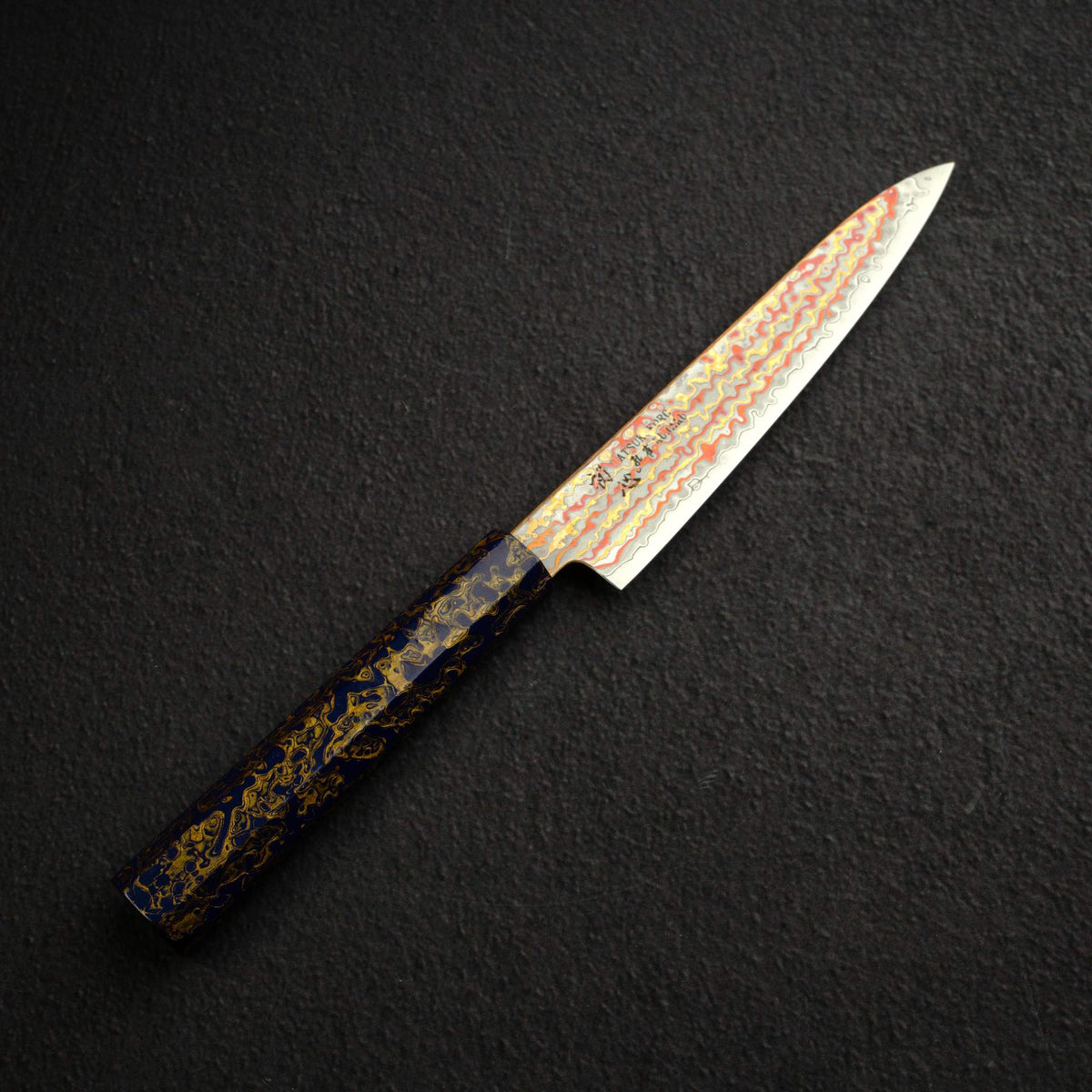 初心 孔雀 V-Toku-2 小刀 150mm 彩虹 大馬士革 紫色
