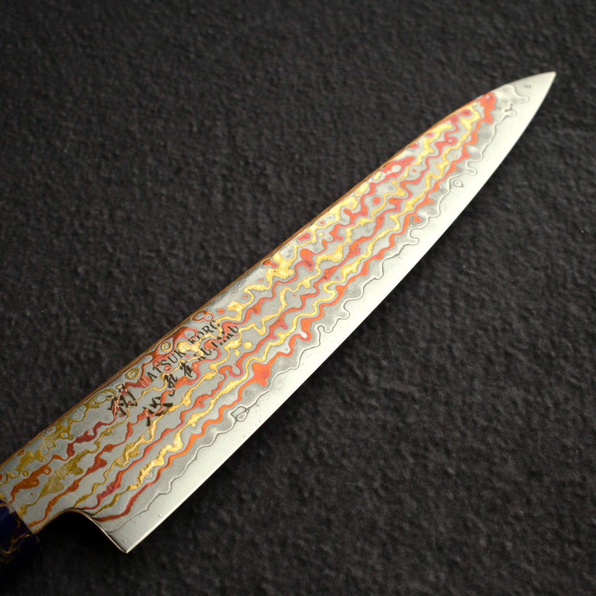 初心 孔雀 V-Toku-2 小刀 150mm 彩虹 大馬士革 紫色
