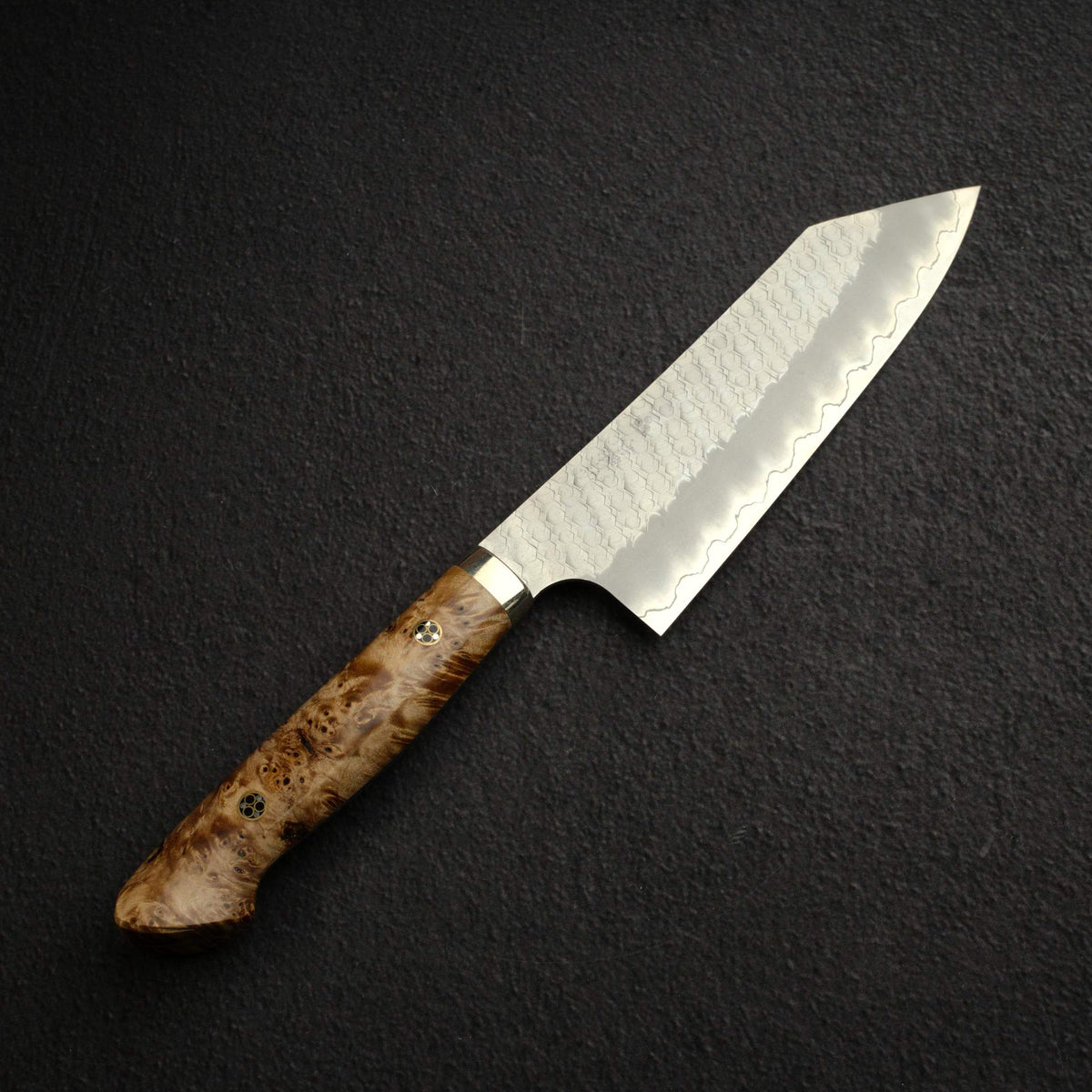 二唐 SG2 鎚目 霧面鏡面 文化刀 180mm 西式楓木瘤柄