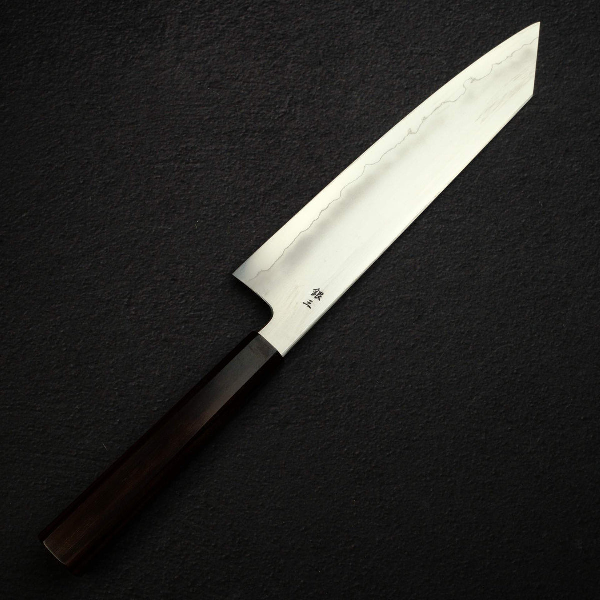 鐵人 銀三鋼 浮刃 切付 牛刀 240mm 黑檀木柄