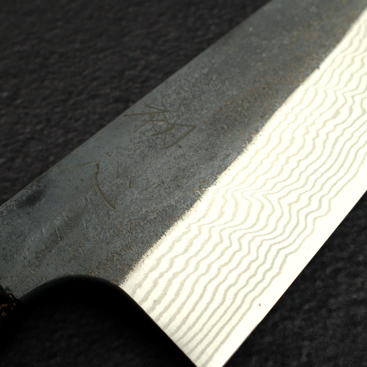 初心 x 二唐 銀三鋼 黑打 大馬士革 三德刀 170mm 碳纖維手柄