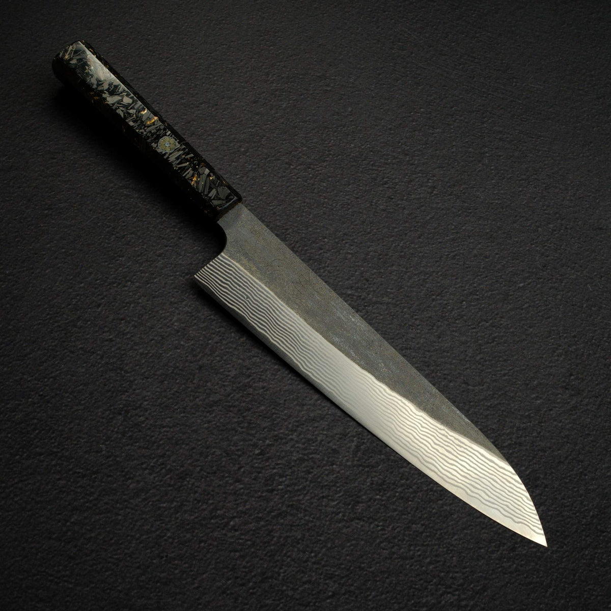 初心 銀三鋼 黑打 大馬士革 牛刀 240mm 碳纖維手柄