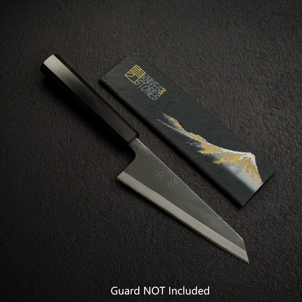 吉兼 白鋼二號 黑打 梨地 去骨刀 150mm 不鏽鋼夾層 黑檀木 作 初心