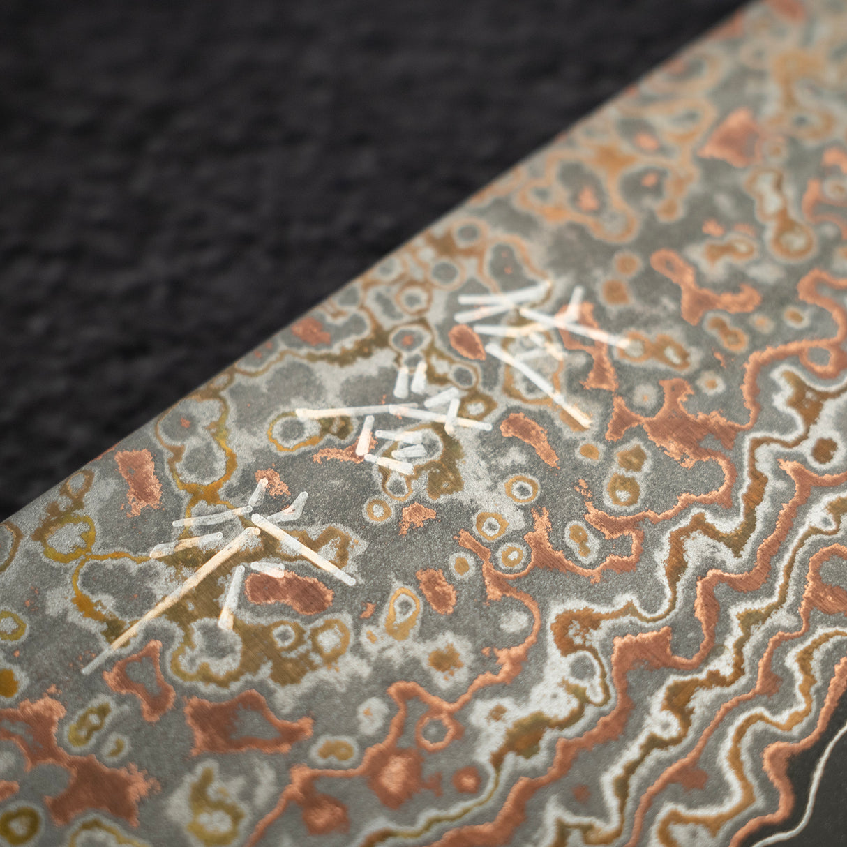 Takeshi Saji VG10 Rainbow Damascus Etched Bunka 165mm