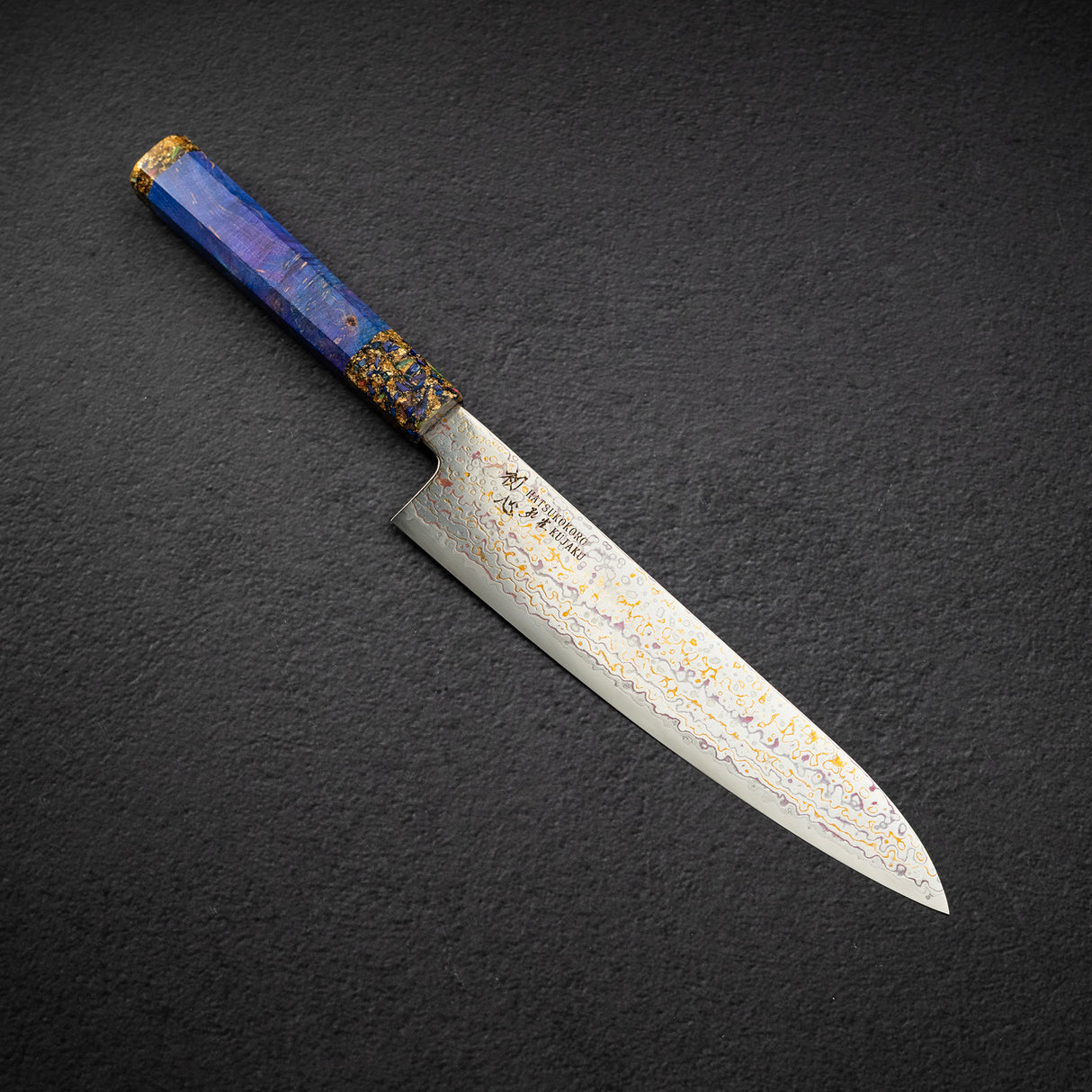 初心孔雀 V-Toku-2 牛刀 210mm 彩虹大馬士革紋 紫色