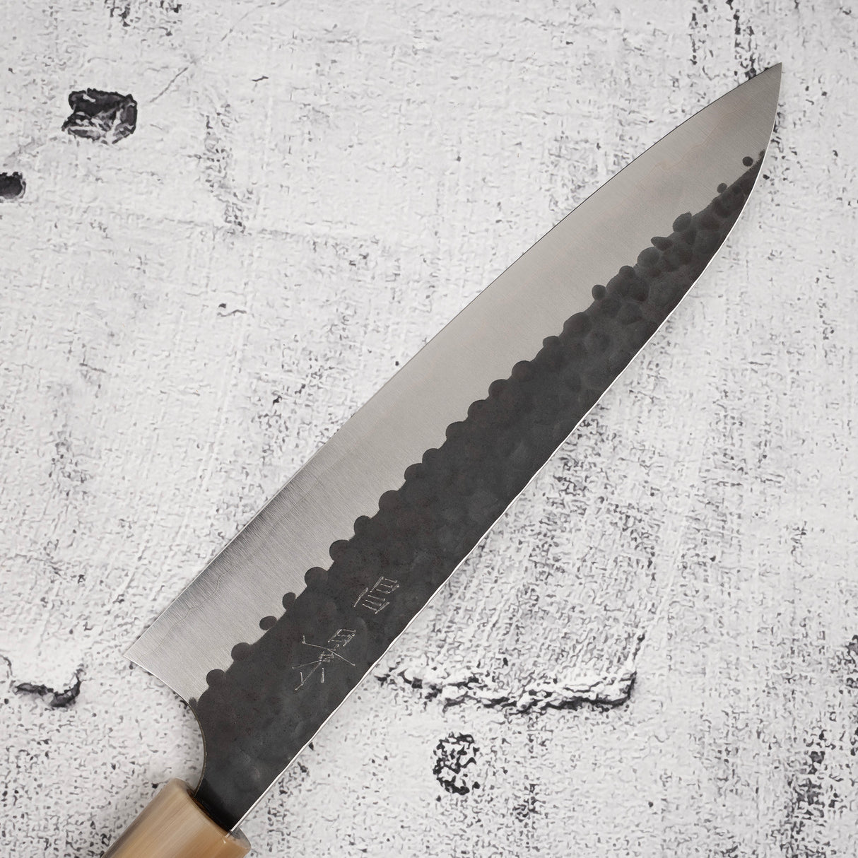 昌景小石 AS 牛刀 210mm 青鋼超級 黑打槌目 K&S 愛心型鐵木手柄