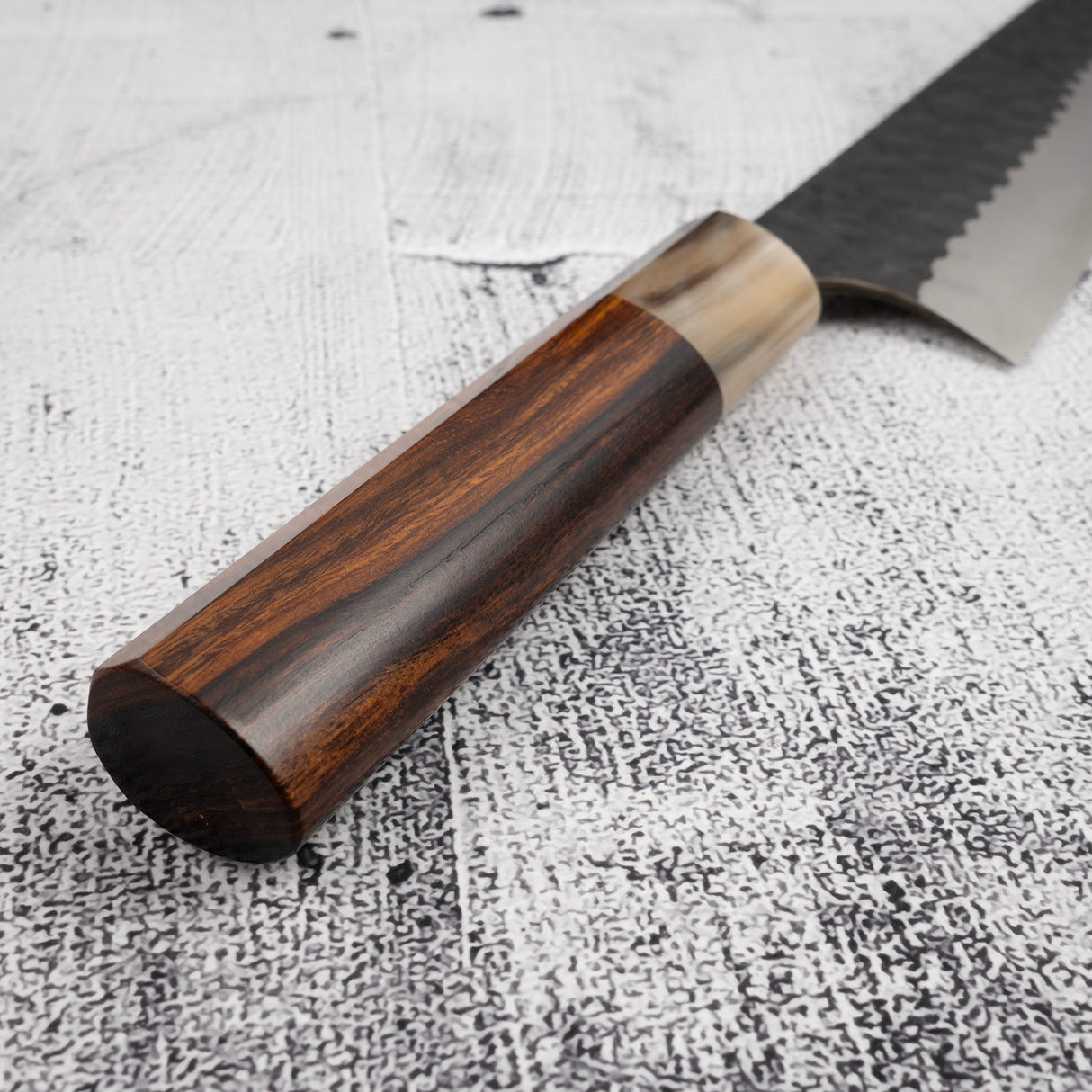 昌景小石 AS 牛刀 210mm 青鋼超級 黑打槌目 K&S 愛心型鐵木手柄