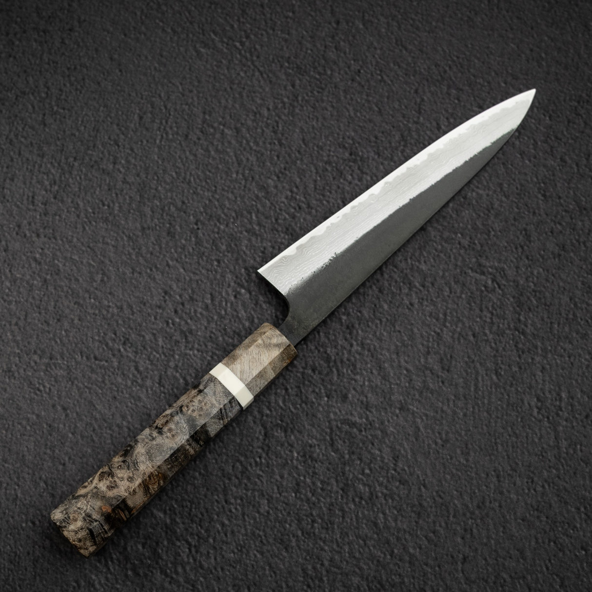 初心 蜃氣樓 小刀 / 蔬果刀 150mm 超級青鋼 / 青紙超級鋼 黑打 大馬士革