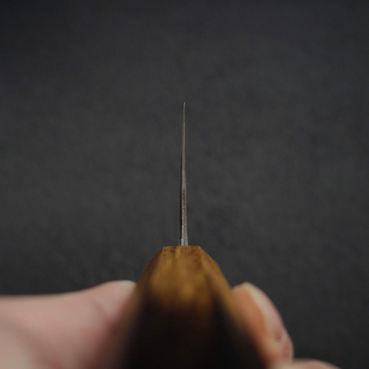 松原 青鋼二號 菜切刀 165mm 梨地 燒色 櫟木