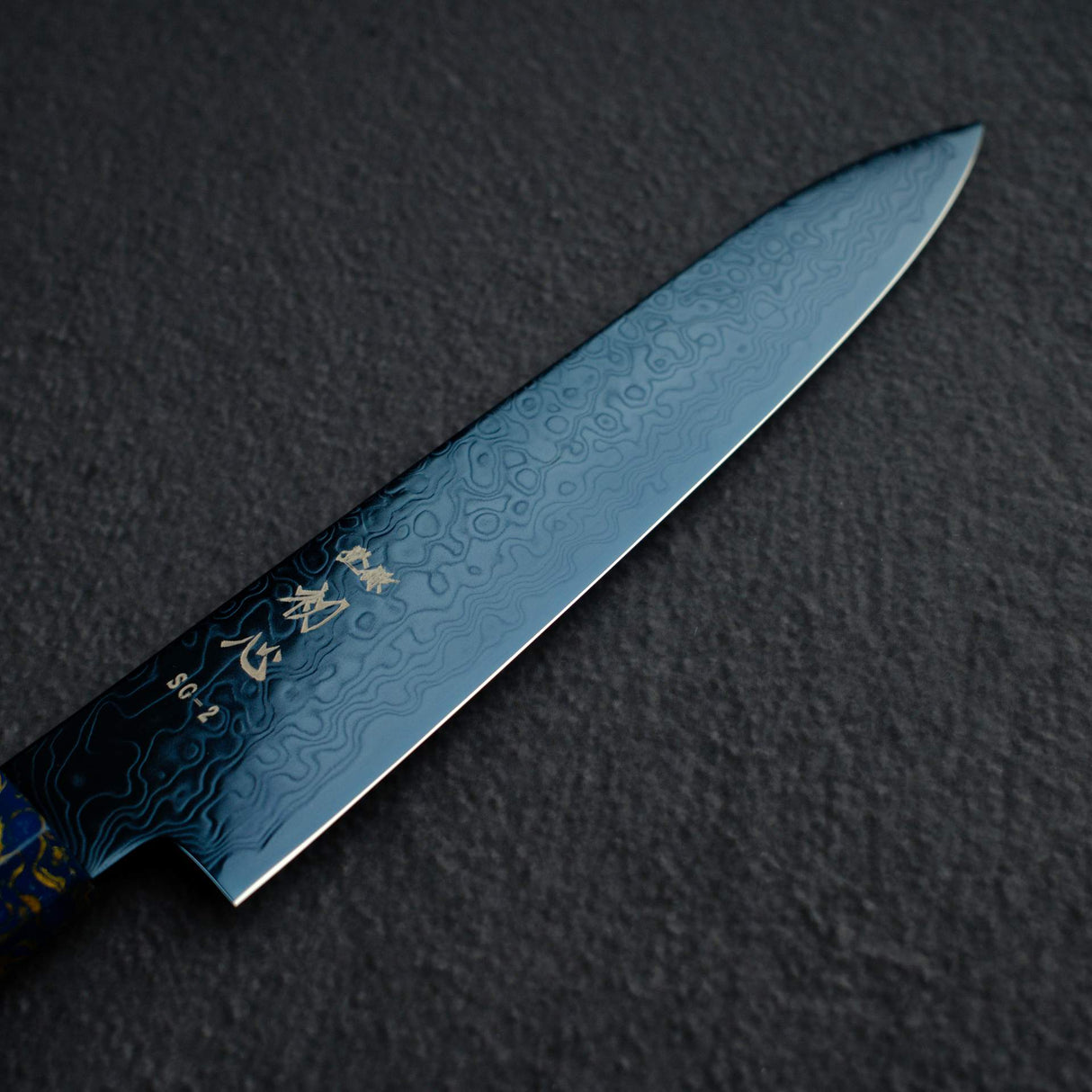 Hatsukokoro Ryuhyo SG2 Damascus Blue Petty 150mm with Urushi handle