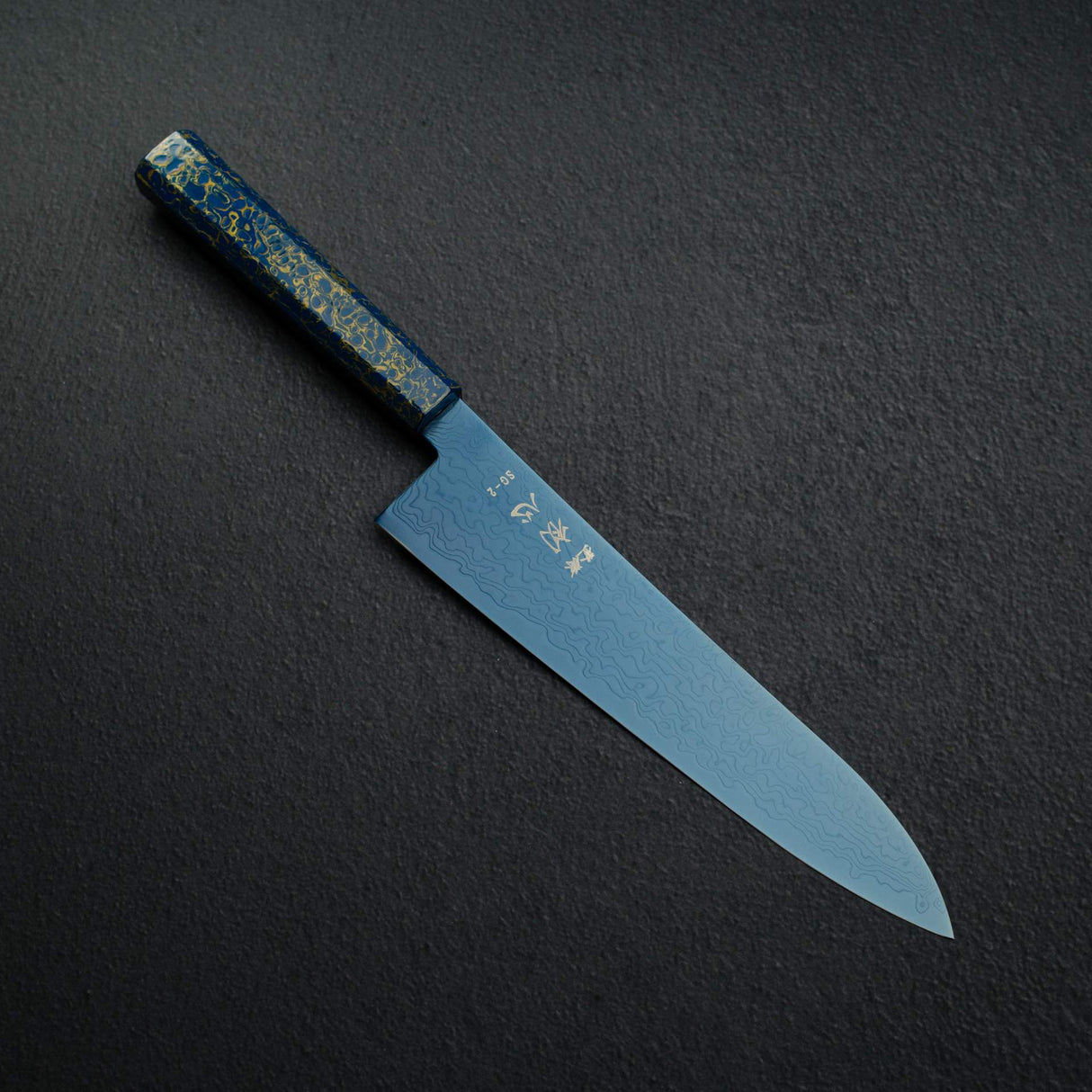 Hatsukokoro Ryuhyo SG2 Damascus Blue Gyuto 210mm Urushi handle with Urushi handle