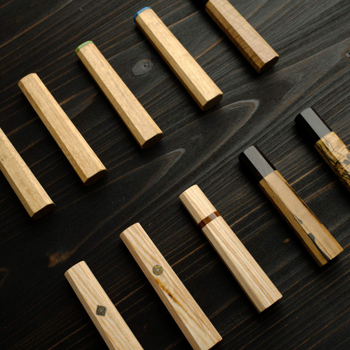 K&S 樣品特賣:牛刀專用八角柄(淺色系木紋)210mm