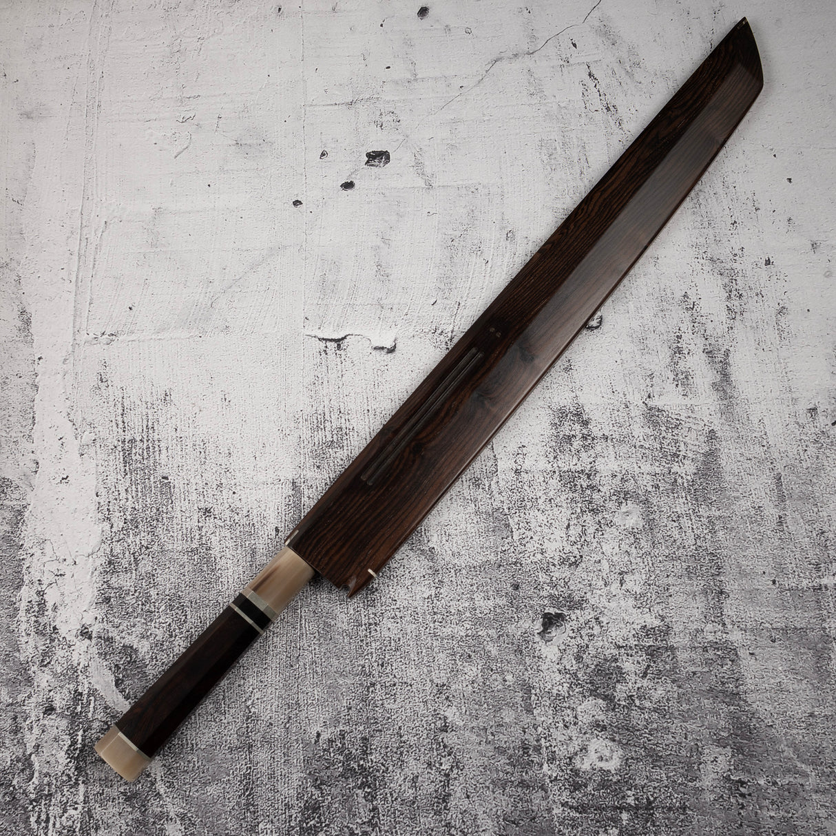 珍品:玄海正國(水本燒)鮪切 450 毫米 富士山刃紋