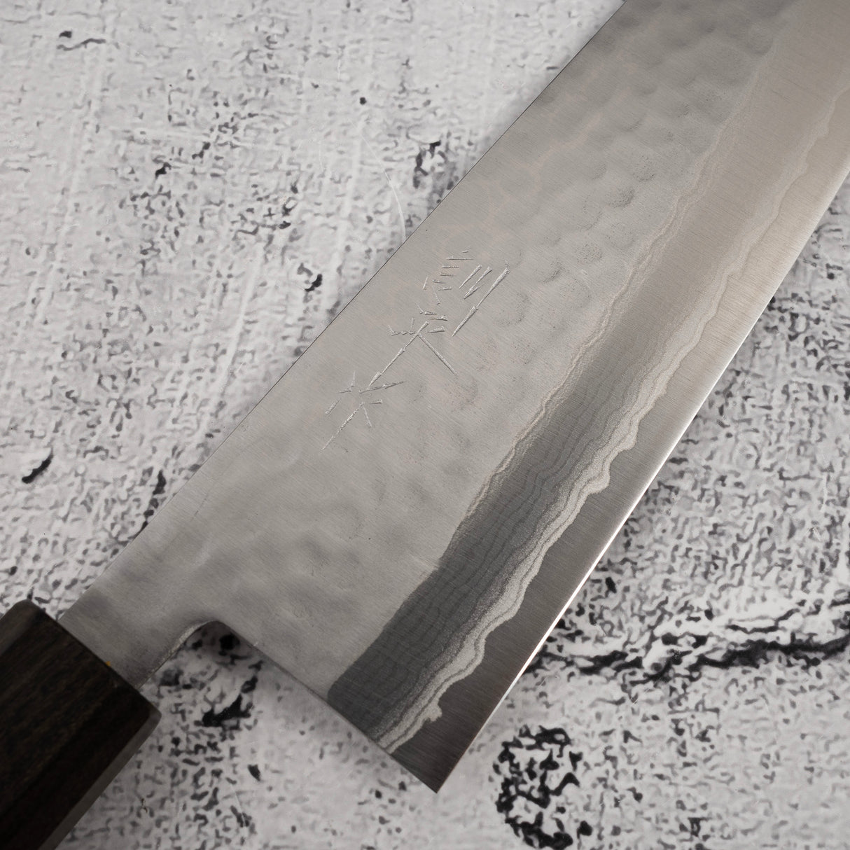 Masutani Kokuryu VG10 Damascus Tsuchime Santoku 170mm WA Handle