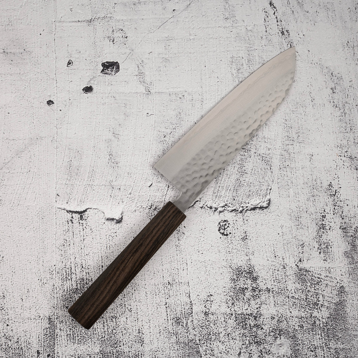 Masutani Kokuryu VG10 Damascus Tsuchime Santoku 170mm WA Handle