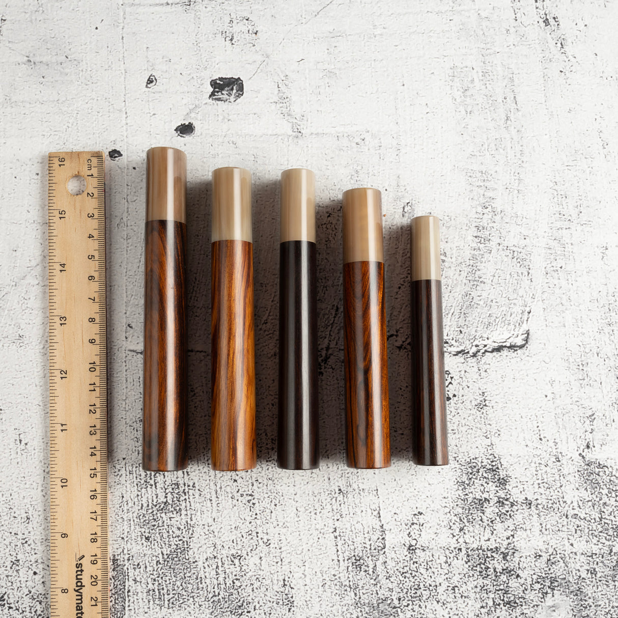 K&S 心形鐵木手柄,搭配金色/大理石套圈