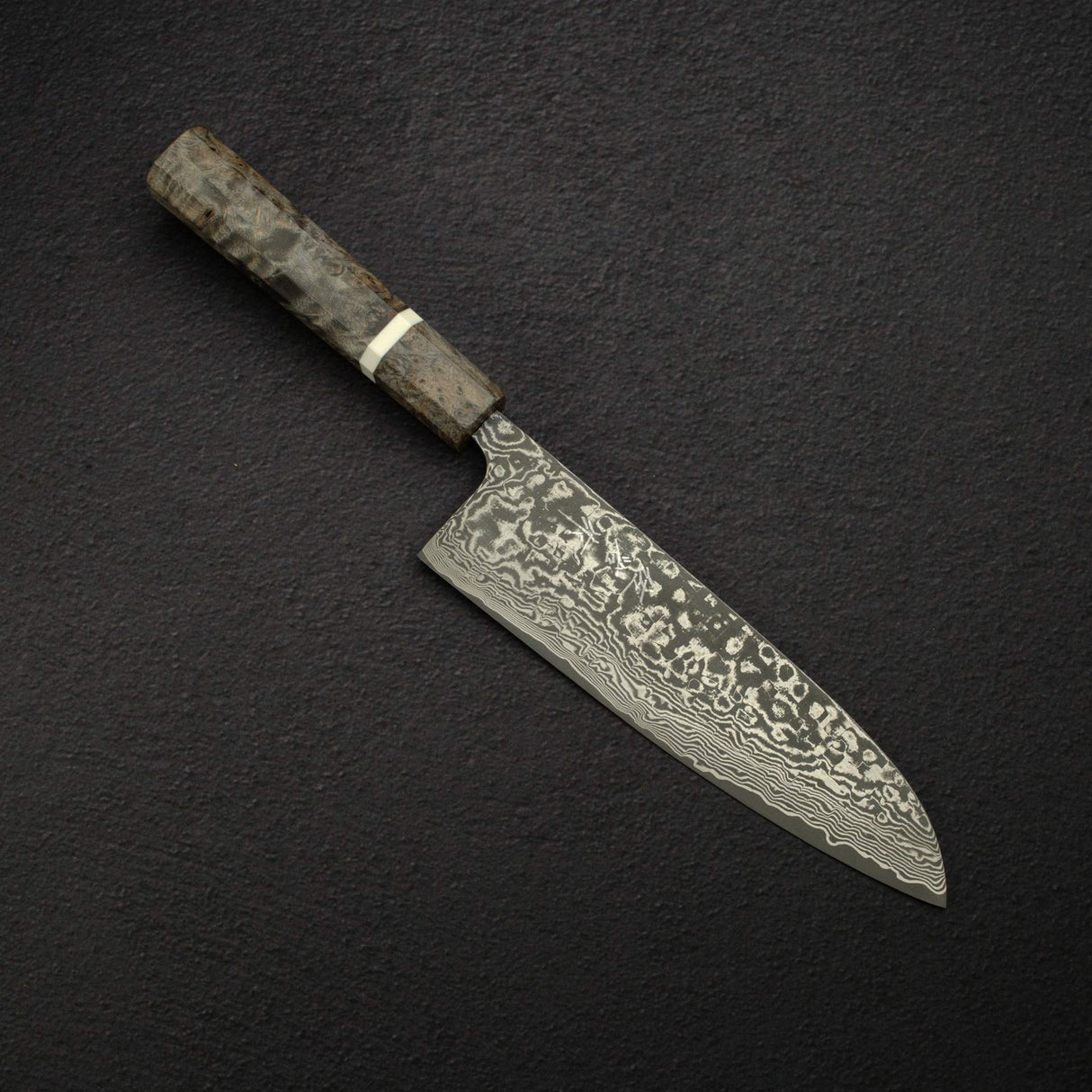 Takeshi Saji SG2 Black Damascus Santoku 180mm Birchwood Handle