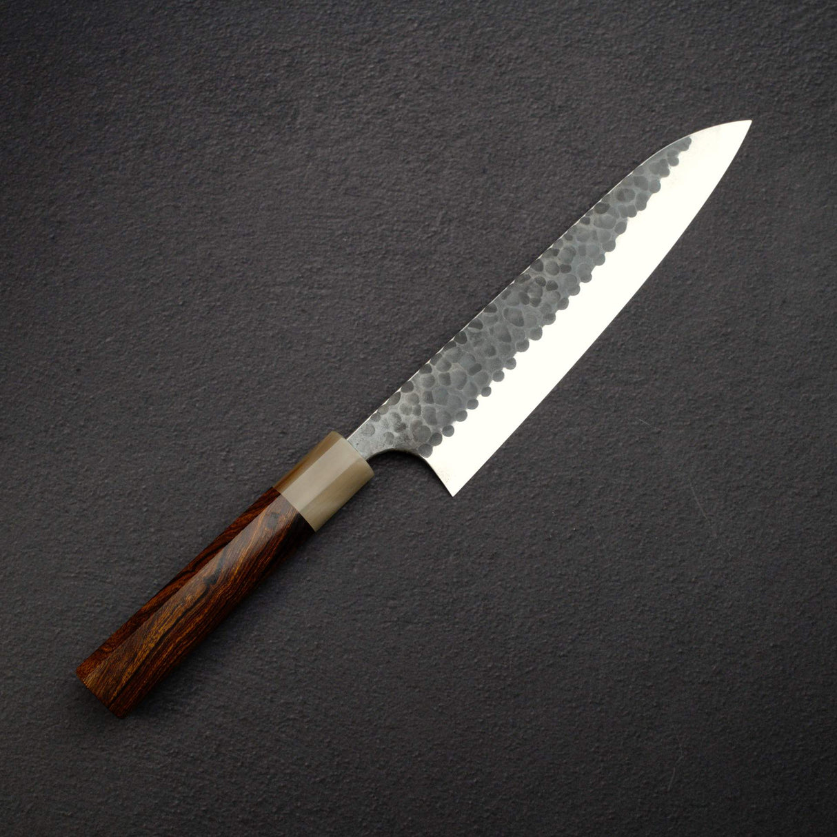 昌景 Koishi AS 牛刀 210mm 超級青鋼 黑打 鎚目 Knives and Stones 岩刃社 Hearted-shaped 鐵木 Handle