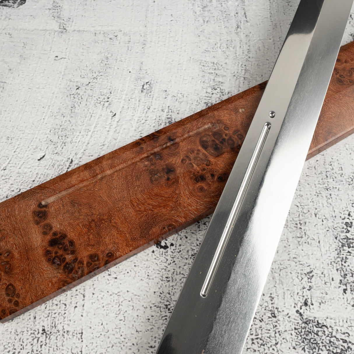 Exotic: Yoshikazu Ikeda Blue #1 Mizu-Honyaki K-tip Yanagiba 300mm with Blood Groove