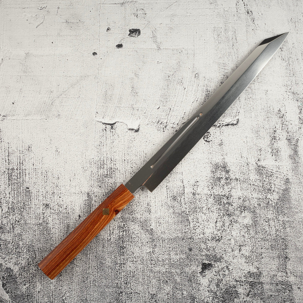 珍稀:池田義一 Blue #1 水本燒K型柳刃300mm 血槽 Pau Rosa套裝