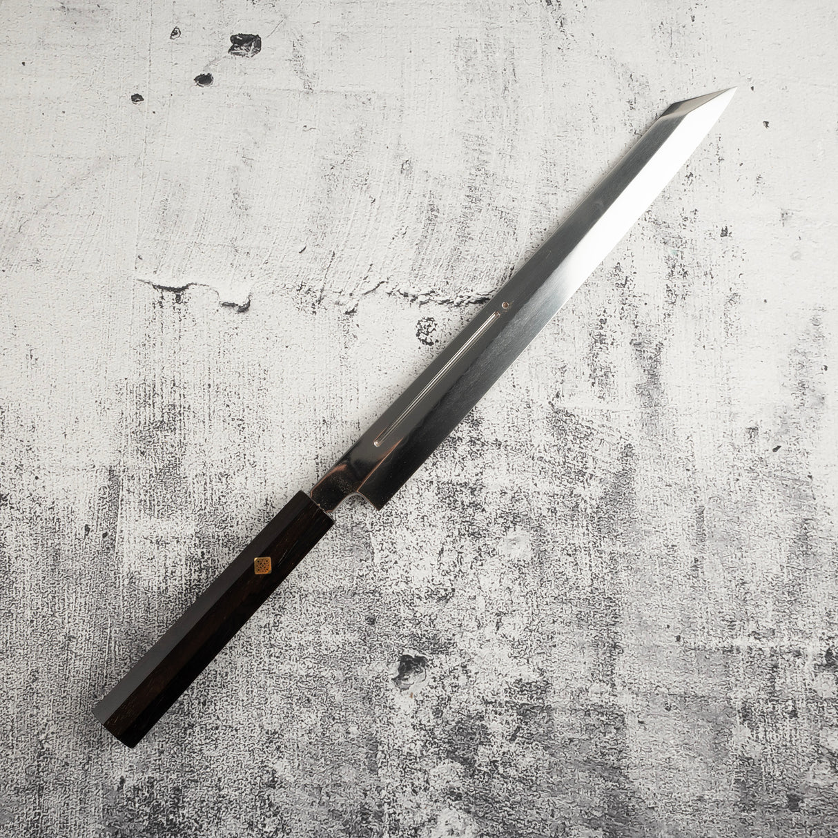 珍稀:池田義一 Blue #1 水本燒K型柳刃300mm 血槽烏木套裝