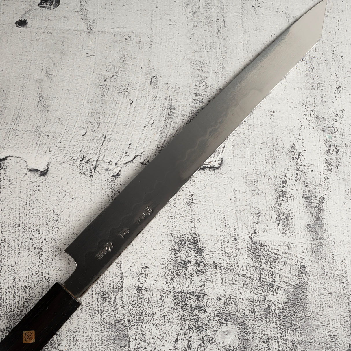 珍稀:池田義一 Blue #1 水本燒K型柳刃300mm 血槽烏木套裝