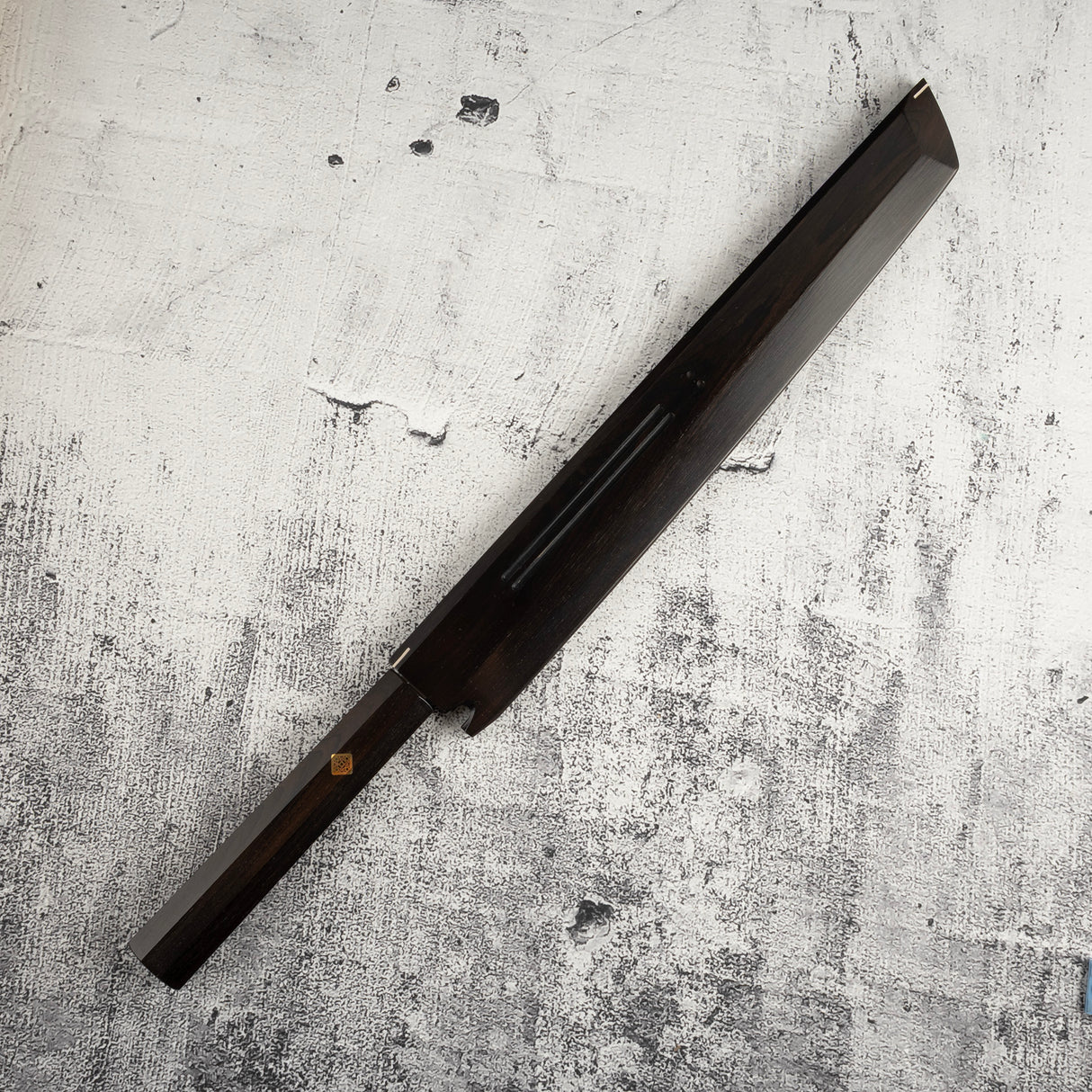 珍品:池田美和一本燒富士山刃文先丸蛸引 300mm 手工研磨霞仕上