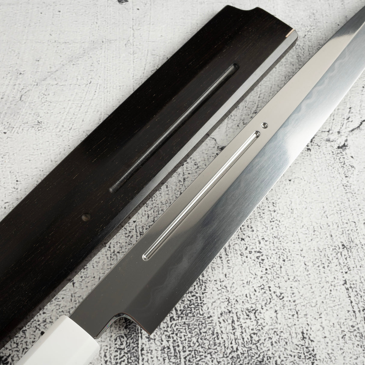 珍稀:池田義一 Blue #1 水本燒K型柳刃300mm 血槽 Pau Rosa套裝