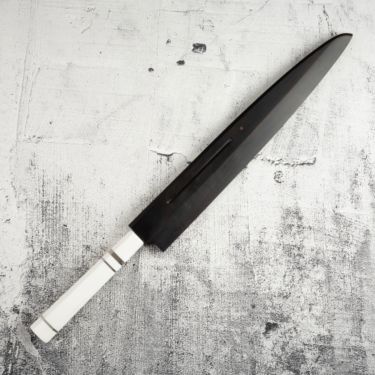 珍稀:池田義一 Blue #1 水本燒K型柳刃300mm 血槽 Pau Rosa套裝