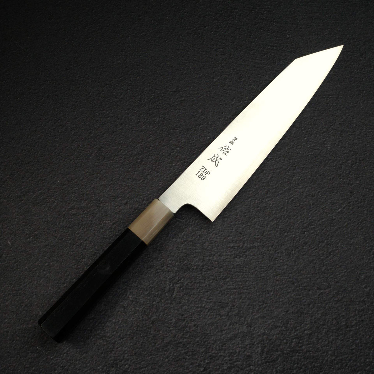 佑成 ZDP-189 Hairline 切付牛刀 210mm, 黑檀木 Handle with Blonde/Marble Ferrule