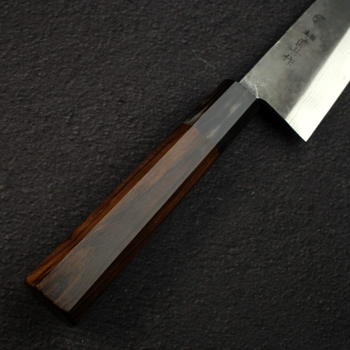 Naoto 青鋼一號 大馬士革 黑打 文化刀 180mm