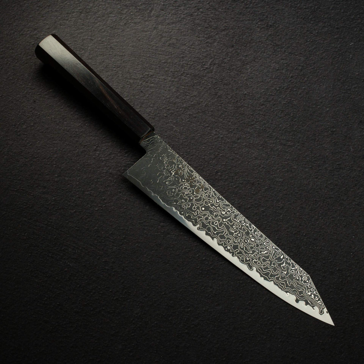 初心 流冰 SG2 Black 大馬士革 切付牛刀 210mm 黑檀木