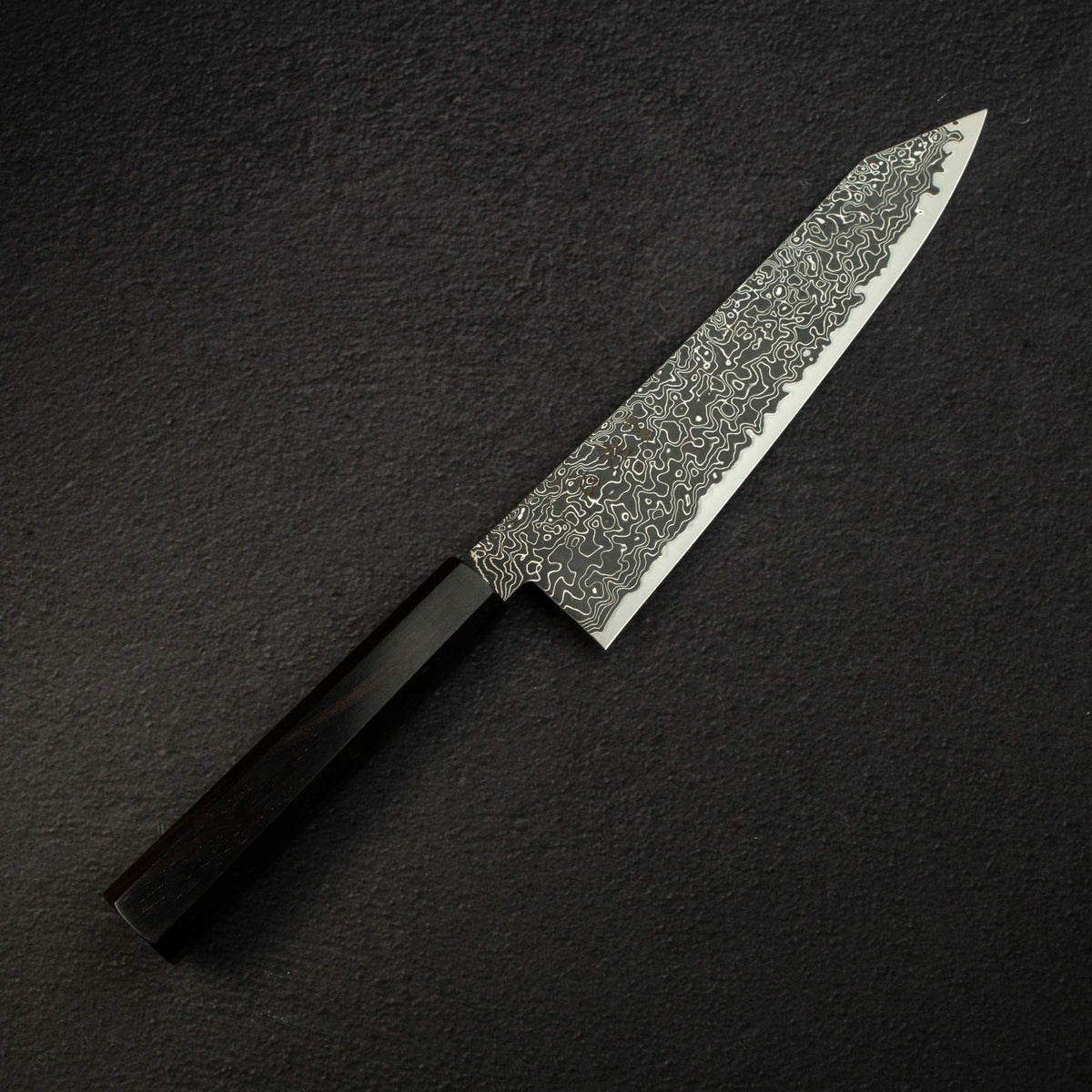 初心 流冰 SG2 Black 大馬士革 切付牛刀 210mm 黑檀木