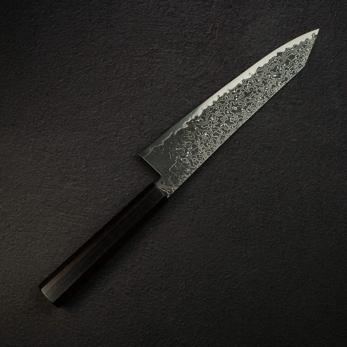 初心 流冰 SG2 Black 大馬士革 切付牛刀 210mm 黑檀木