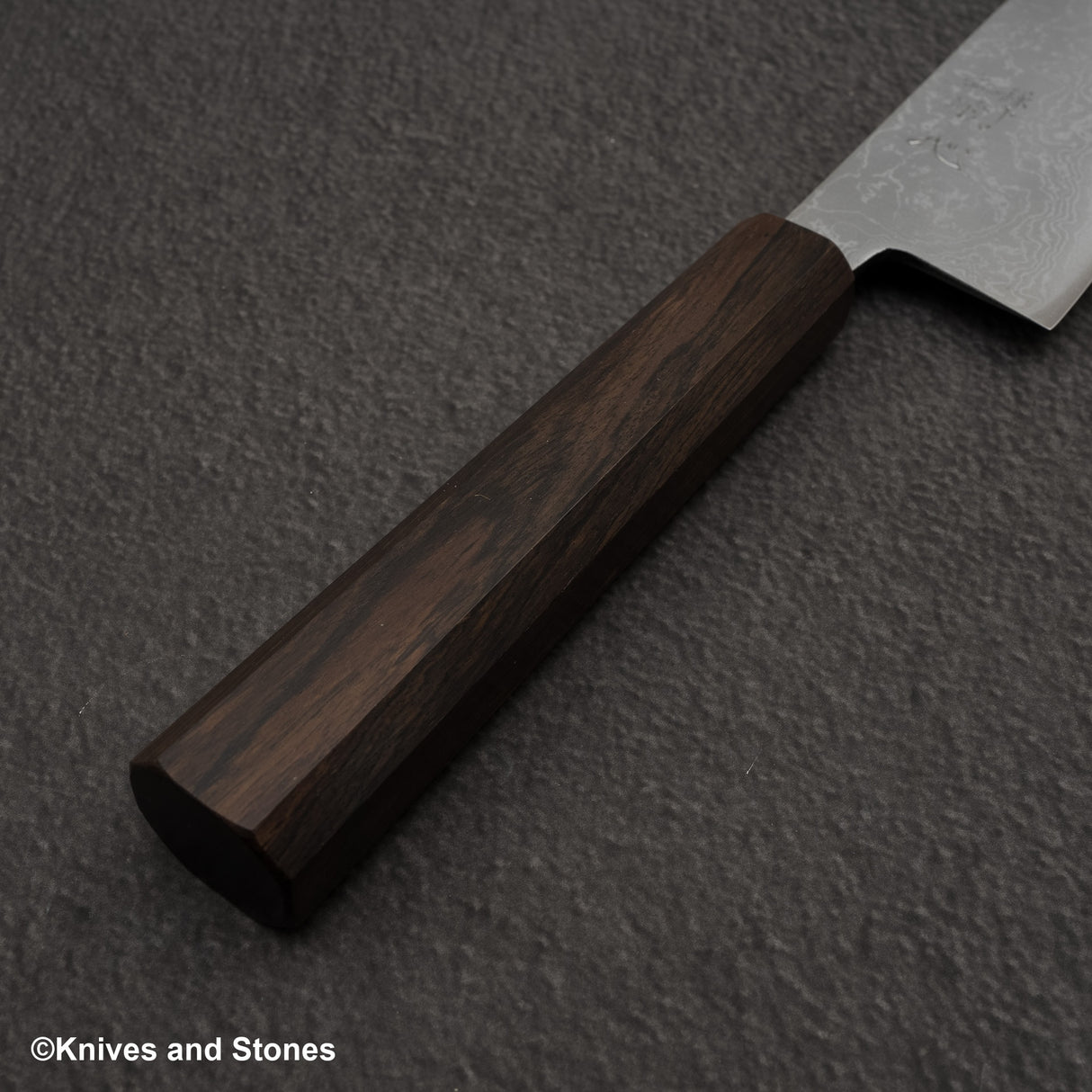 Hatsukokoro Blue 2 大馬士革 Migaki Santoku 180mm 烏木手柄