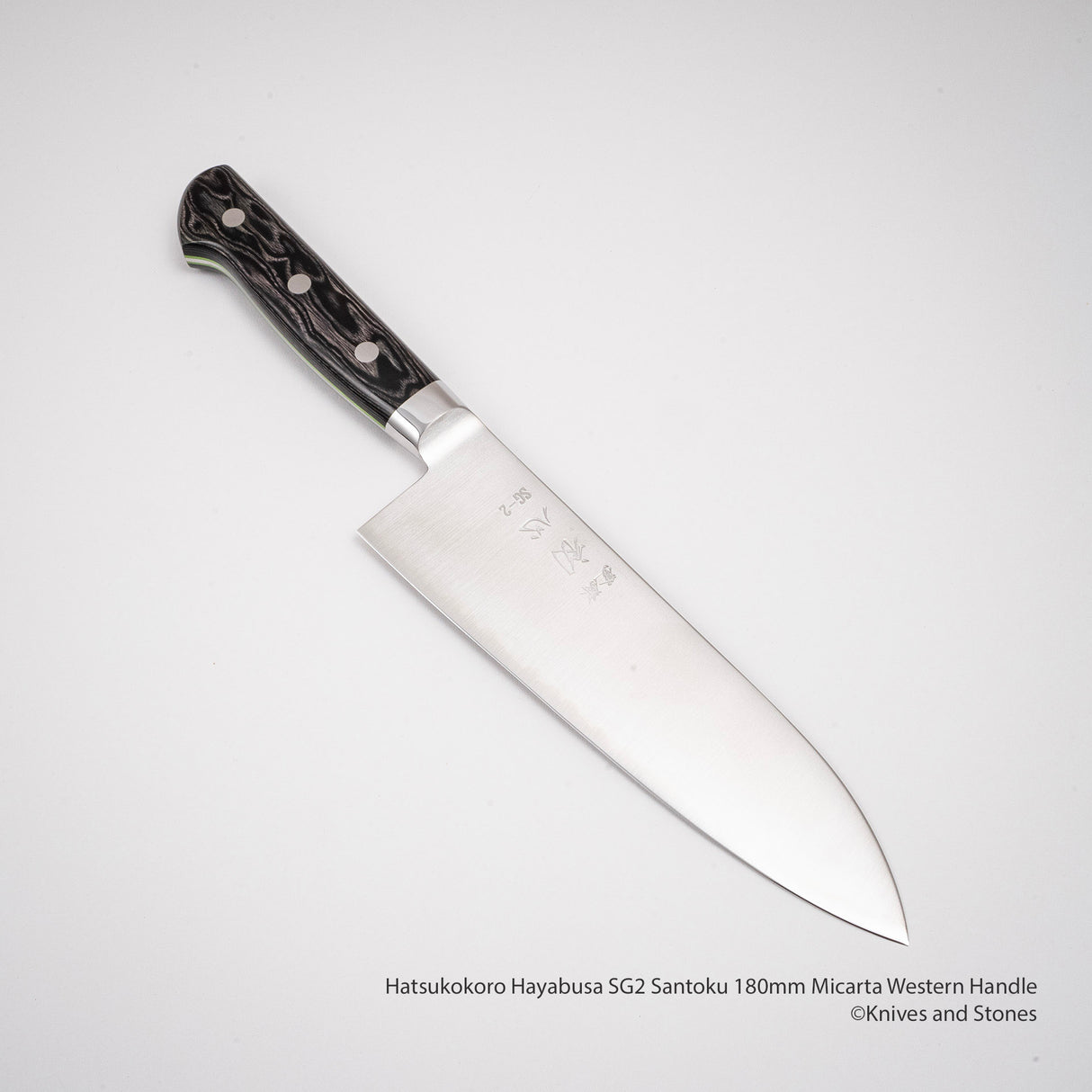 Hatsukokoro Hayabusa SG2 Santoku 180mm Micarta Western Handle