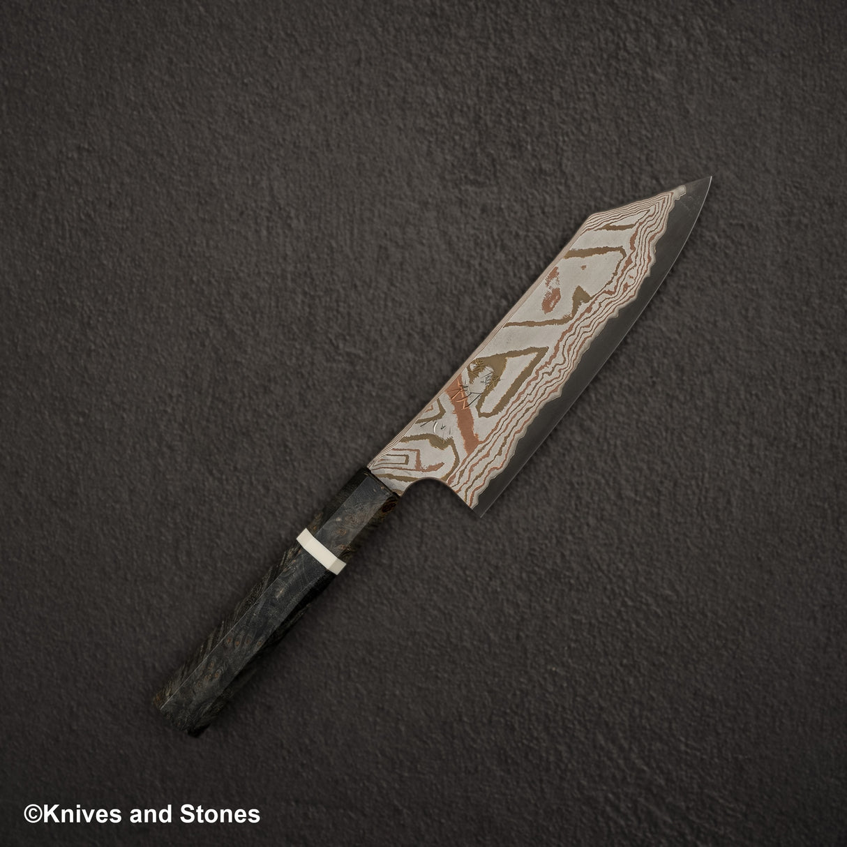 Hatsukokoro x Nigara Irodori Blue 2 Rainbow Damascus Bunka 180mm