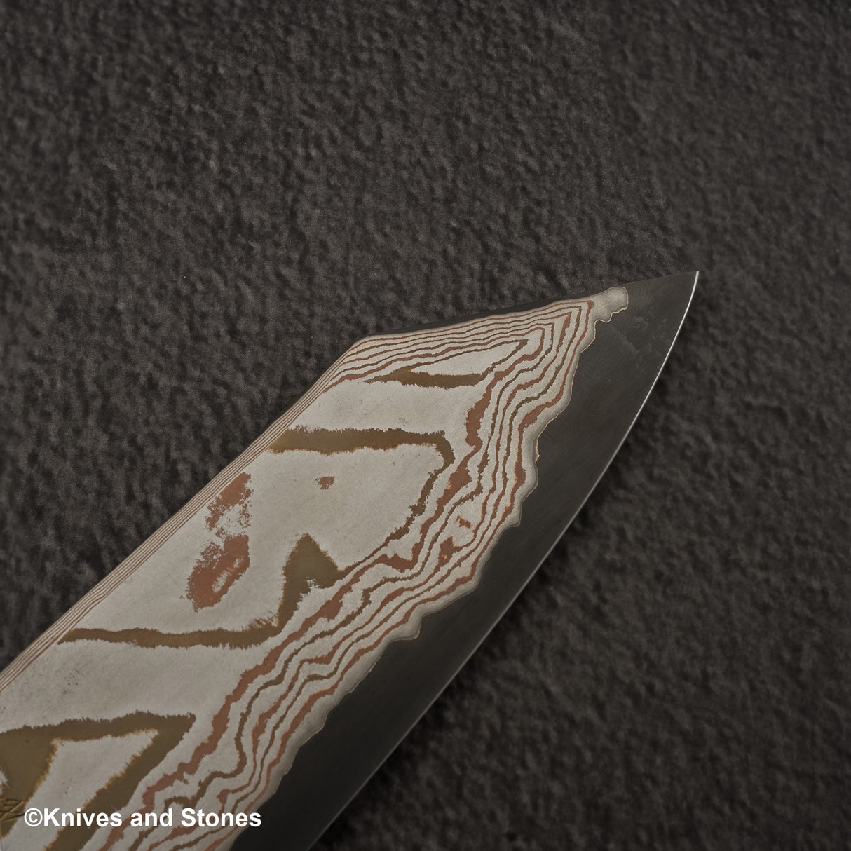 Hatsukokoro x Nigara Irodori Blue 2 Rainbow Damascus Bunka 180mm