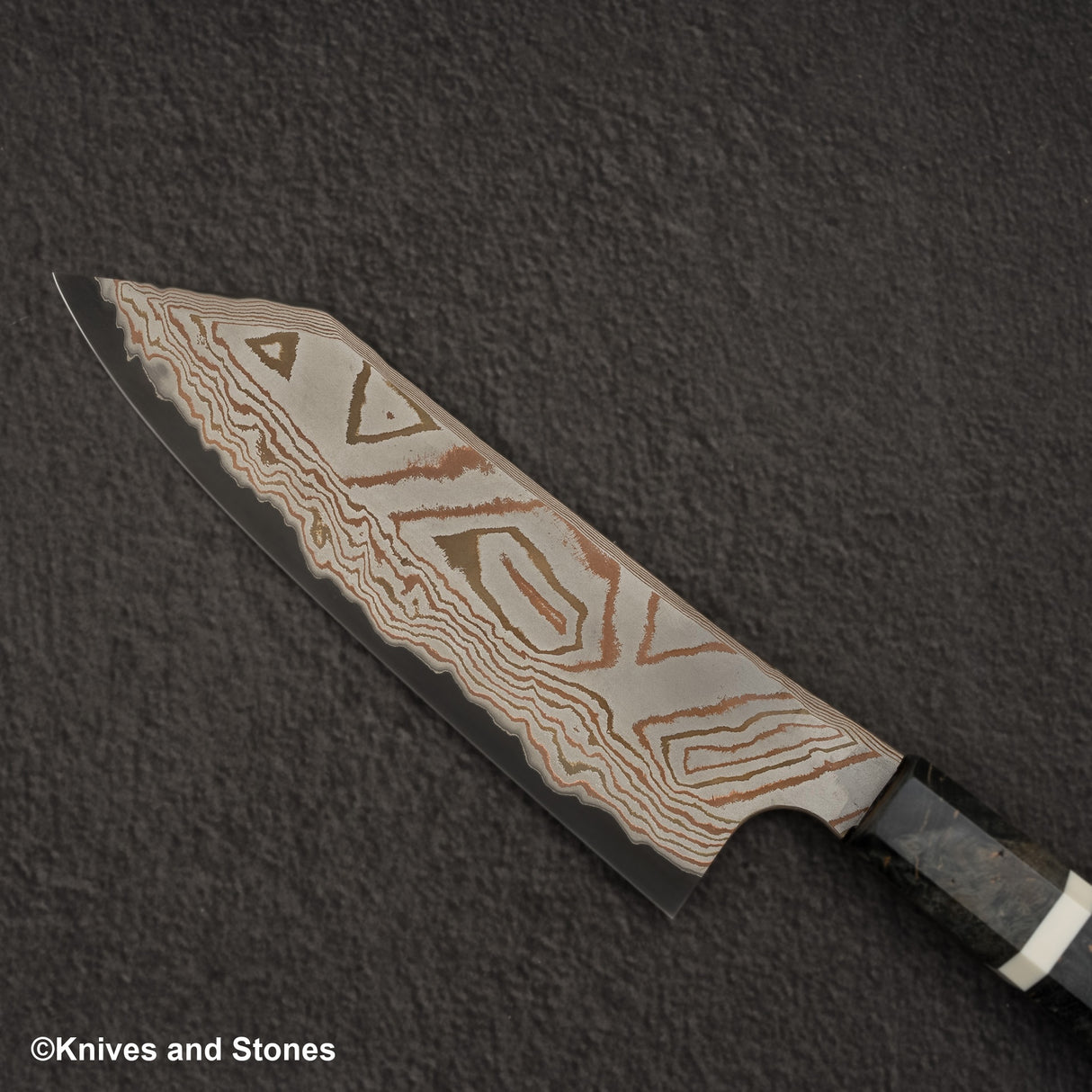 Hatsukokoro x Nigara Irodori Blue 2 Rainbow Damascus Bunka 180mm